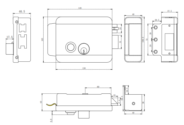 AT-EL101B Электромеханический замок ACCORDTEC, накладной